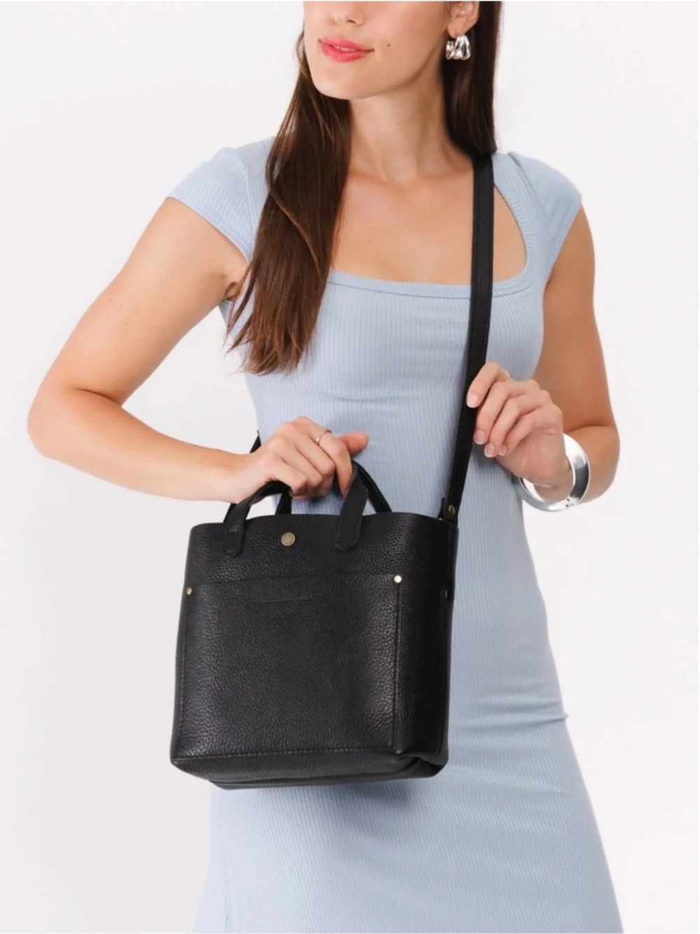 EUC Portland Leather Goods PLG Pebbled Black Mini Crossbody Classic - Picture 8 of 14